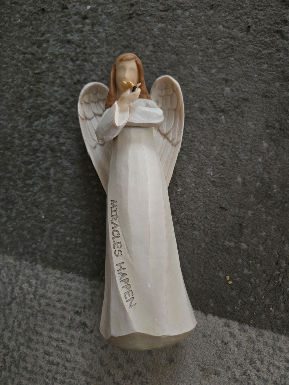 Willow Tree Cream and Tan Angel with Gold Bird